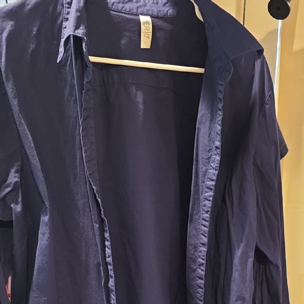 Pier 1 Navy Open-Front Lightweight Shirt Jacket